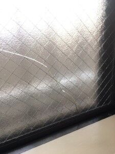 ワイヤー入りガラス　ヒビ　アップ