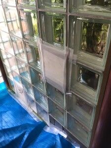 ガラスブロック養生
